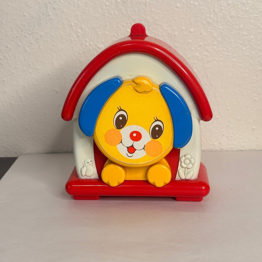 Kiddicraft Musical Puppy Doghouse Kids OS Red Good Vintage Wind Up Toy